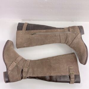 Ugg Cydnee Suede Leather Shearling 3 Buckle Tall‎ Fawn Brown Riding Boot 6